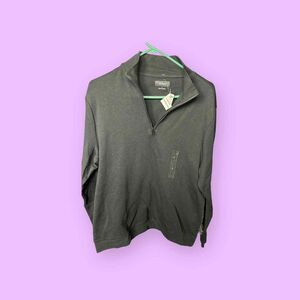 Alfani Black 3/4 Zip Men's Pullover Collared NWT Size Large